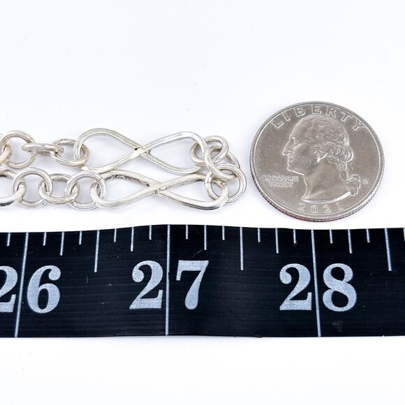 Vintage Sterling Silver 925 Infinity Link Chain Necklace 55” - Picture 4 of 5